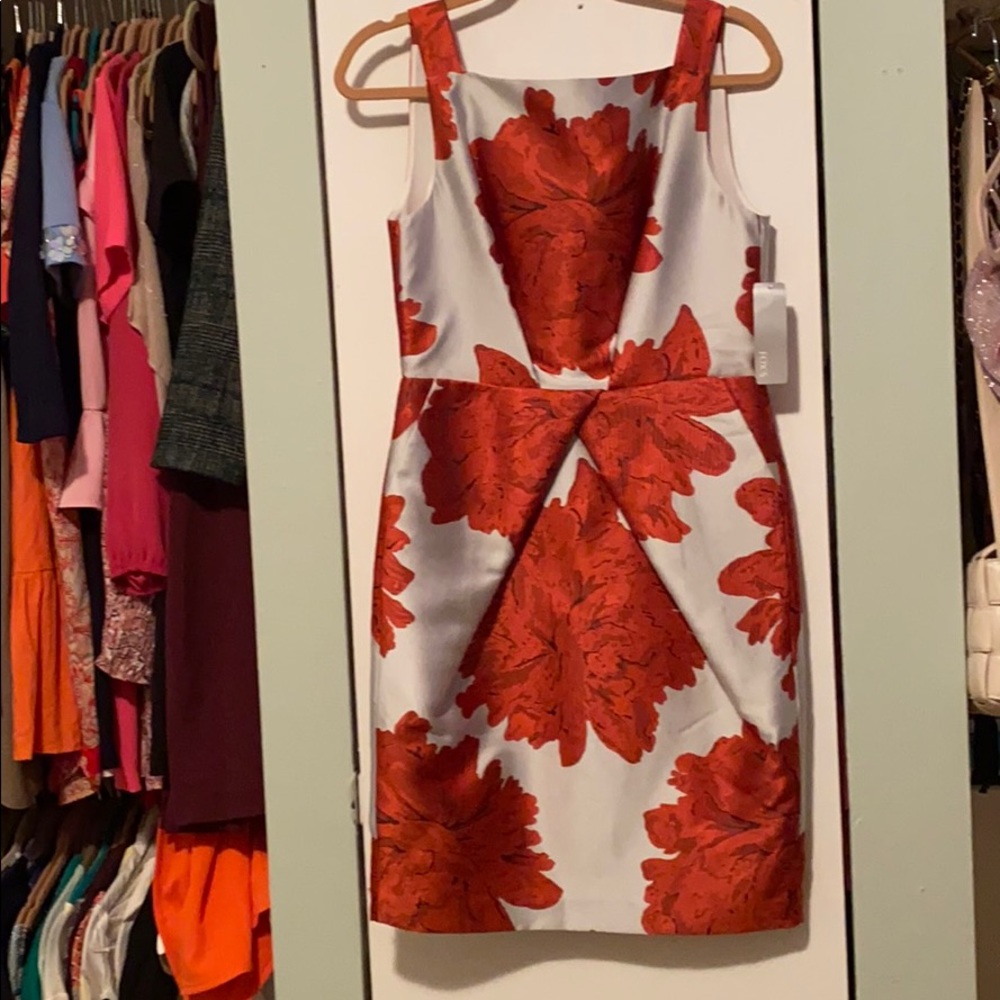 Jacquard floral twist dress